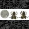 Chocolate Brown Plated Brass Life-Sized Black Fly Charms with Bendable Legs - Set of Two - RB-C130